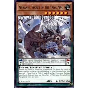 Zefraniu, Secret of the Yang Zing (Rare) – Crossed Souls | Carta YUGIOH en México