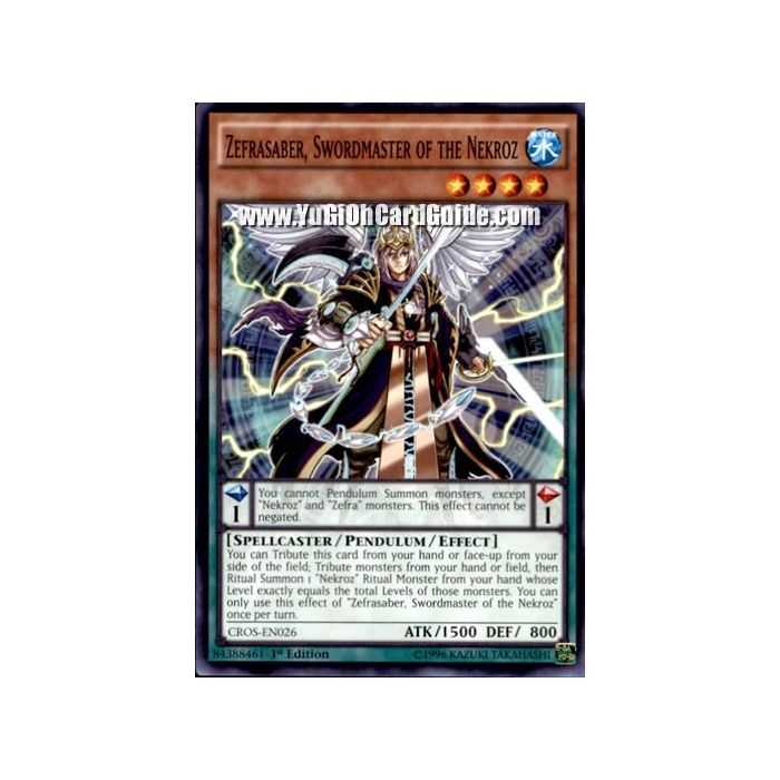 Zefrasaber, Swordmaster of the Nekroz (Common) – Crossed Souls | Carta YUGIOH en México