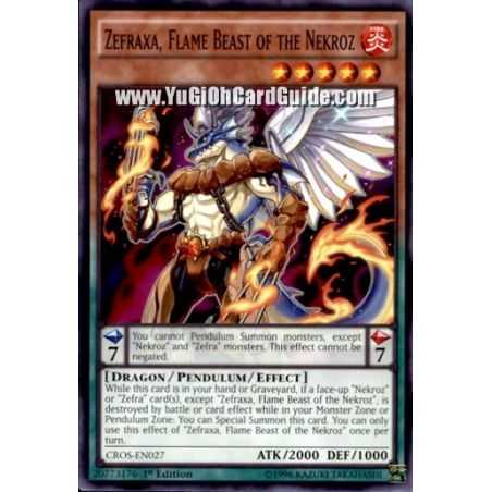Zefraxa, Flame Beast of the Nekroz (Common) – Crossed Souls | Carta YUGIOH en México