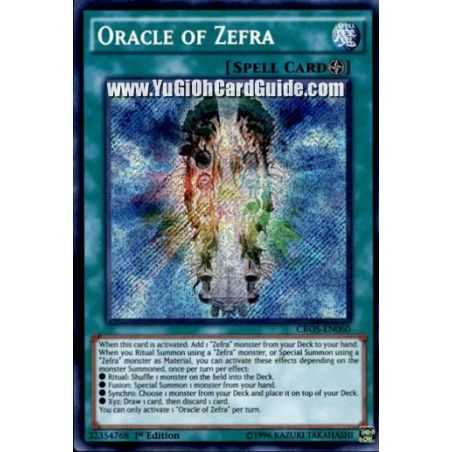 Oracle of Zefra (Secret Rare) – Crossed Souls | Carta YUGIOH en México