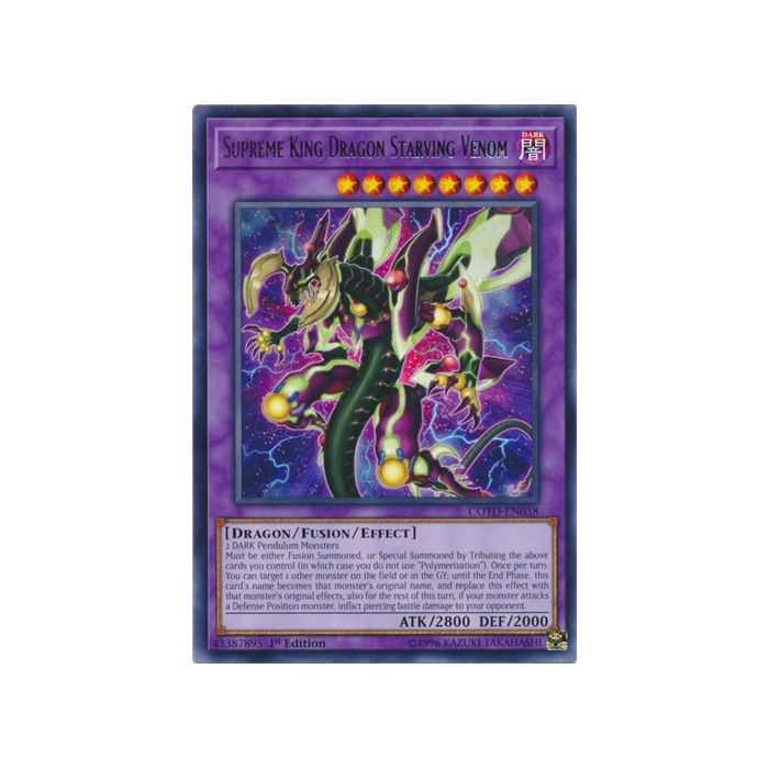 Supreme King Dragon Starving Venom (Rare) – Code of the Duelist | Carta YUGIOH en México