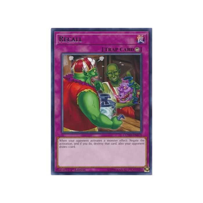 Recall (Rare) – Code of the Duelist | Carta YUGIOH en México