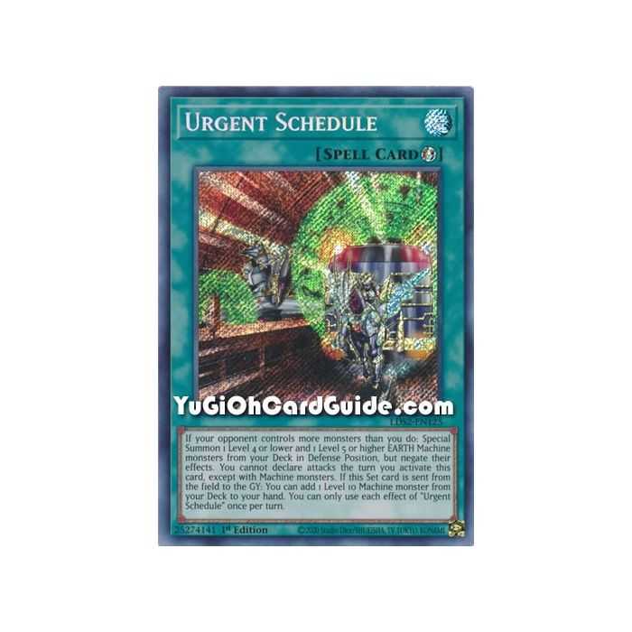Urgent Schedule (Secret Rare) – Legendary Duelists: Season 2 | Carta YUGIOH en México