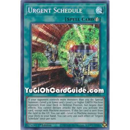 Urgent Schedule (Secret Rare) – Legendary Duelists: Season 2 | Carta YUGIOH en México