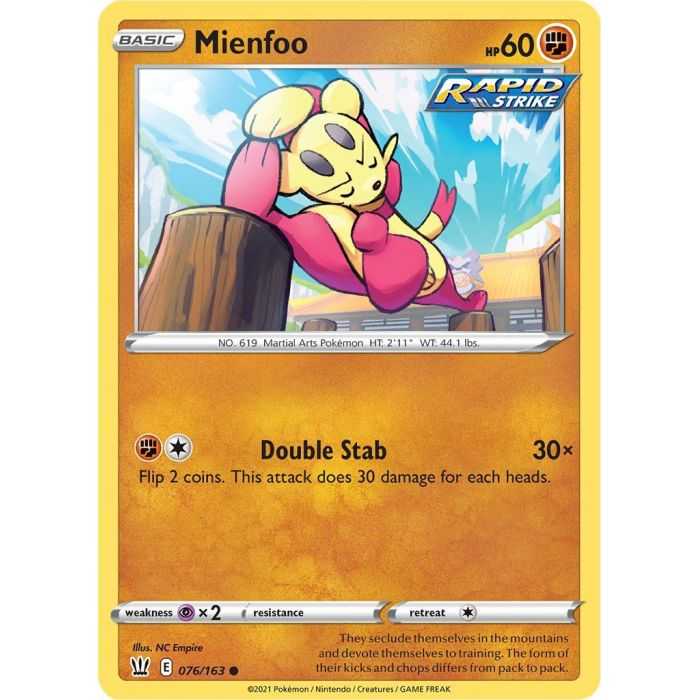 Mienfoo – SS5 Battle Styles | Carta POKEMON en México