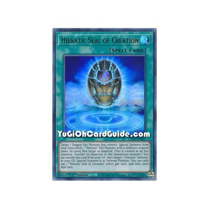 Hieratic Seal of Creation (Ultra Rare) – Ghost from the Past | Carta YUGIOH en México