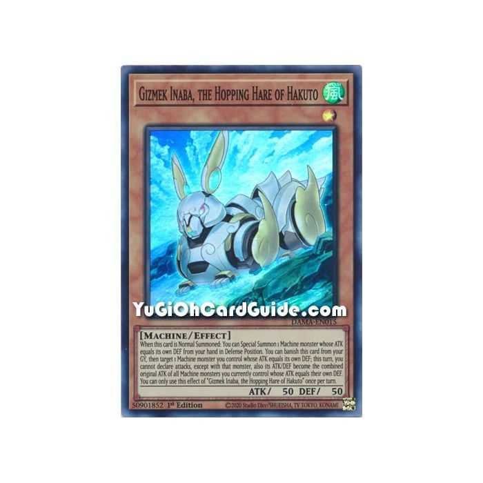 Gizmek Inaba, the Hopping Hare of Hakuto (Super Rare) – Dawn of Majesty | Carta YUGIOH en México