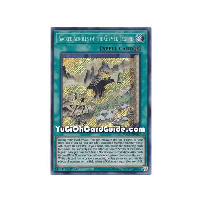 Sacred Scrolls of the Gizmek Legend (Secret Rare) – Dawn of Majesty | Carta YUGIOH en México