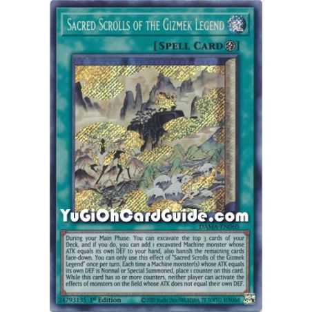 Sacred Scrolls of the Gizmek Legend (Secret Rare) – Dawn of Majesty | Carta YUGIOH en México
