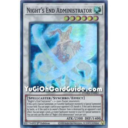 Night's End Administrator (Super Rare) – Dawn of Majesty | Carta YUGIOH en México