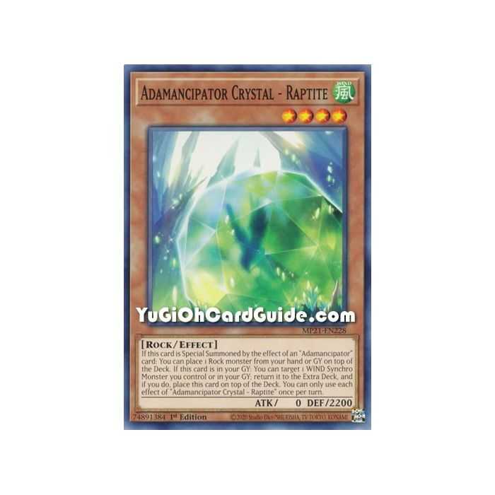 Adamancipator Crystal - Raptite (Common) – 2021 Tin of Ancient Battles | Carta YUGIOH en México