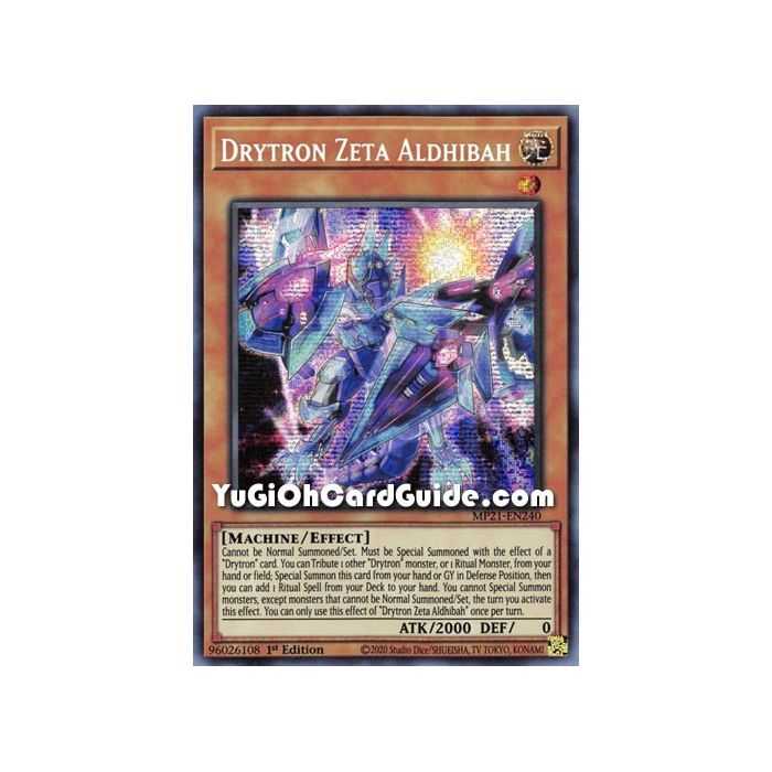 Drytron Zeta Aldhibah (Prismatic Secret Rare) – 2021 Tin of Ancient Battles | Carta YUGIOH en México