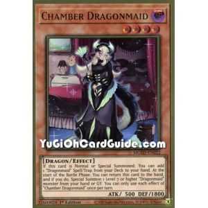 Chamber Dragonmaid (Premium Gold Rare) – Maximum Gold El Dorado | Carta YUGIOH en México