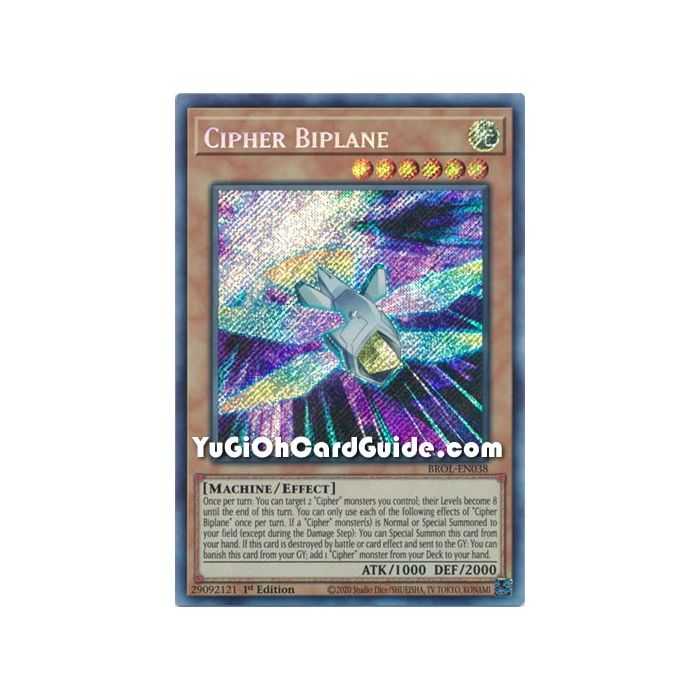 Cipher Biplane (Secret Rare) – Brothers of Legend | Carta YUGIOH en México