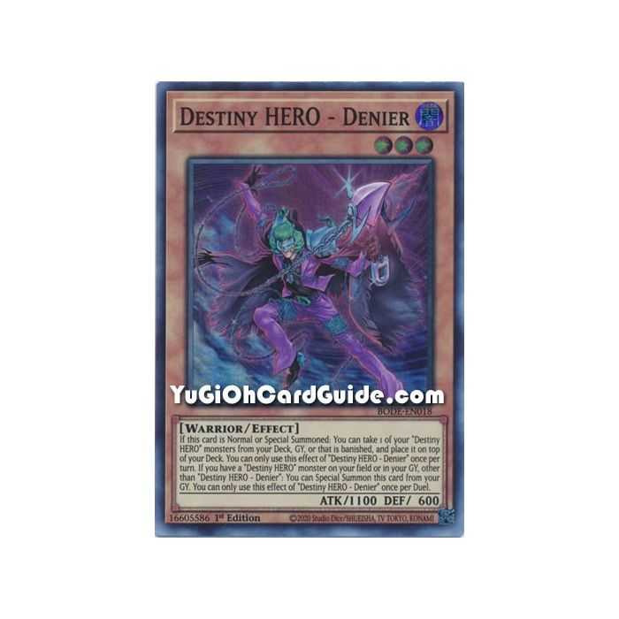 Destiny HERO - Denier (Super Rare) – Burst of Destiny | Carta YUGIOH en México