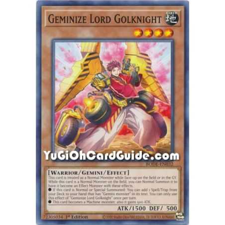 Geminize Lord Golknight (Common) – Burst of Destiny | Carta YUGIOH en México