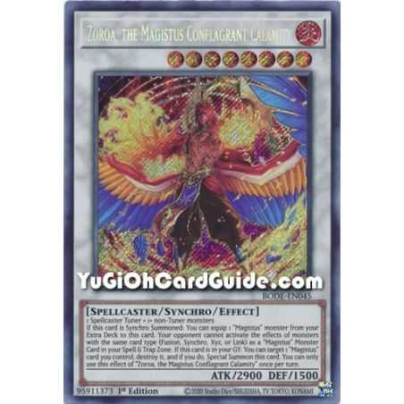 Zoroa, the Magistus Conflagrant Calamity (Secret Rare) – Burst of Destiny | Carta YUGIOH en México