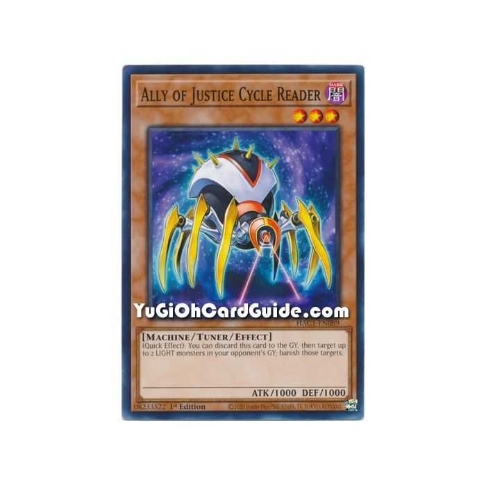Ally of Justice Cycle Reader (Common) – Hidden Arsenal Chapter 1 | Carta YUGIOH en México