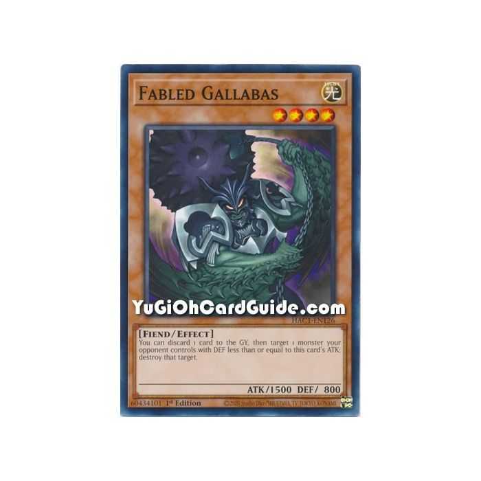 Fabled Gallabas (Common) – Hidden Arsenal Chapter 1 | Carta YUGIOH en México