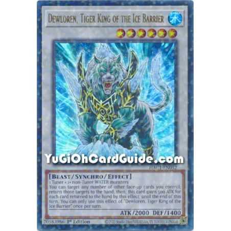 Dewloren, Tiger King of the Ice Barrier (Ultra Rare/Duel Terminal) – Hidden Arsenal Chapter 1 | Carta YUGIOH en México