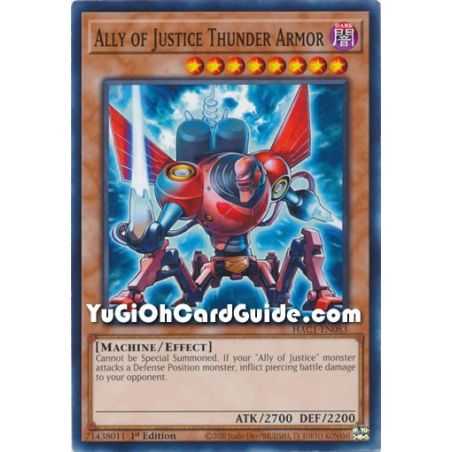 Ally of Justice Thunder Armor (Common) – Hidden Arsenal Chapter 1 | Carta YUGIOH en México