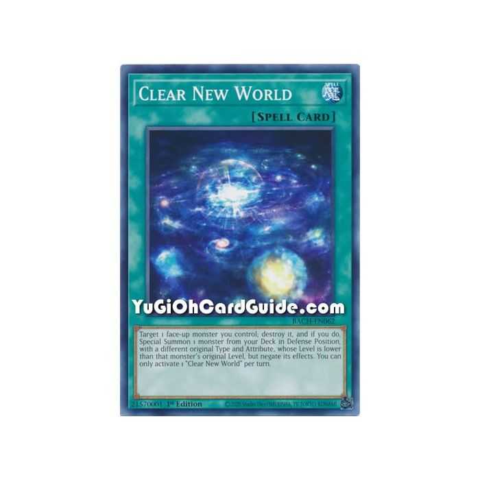 Clear New World (Common) – Battle of Chaos | Carta YUGIOH en México