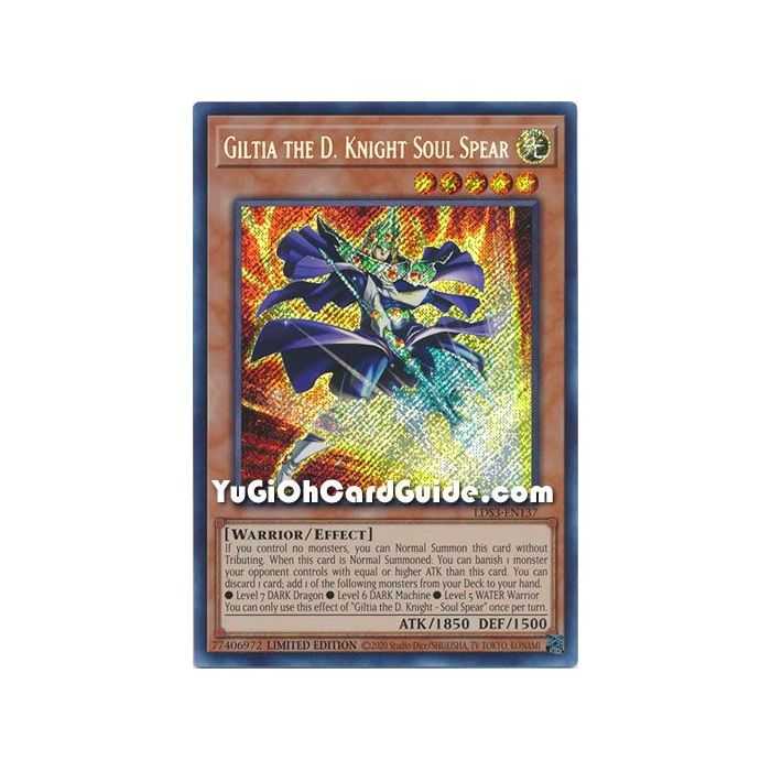 Giltia the D.Knight - Soul Spear (Secret Rare) – Legendary Duelists Season 3 | Carta YUGIOH en México
