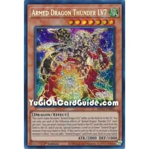 Armed Dragon Thunder LV7 (Prismatic Secret Rare) – 2019 Gold Sarcophagus Mega Pack | Carta YUGIOH en México