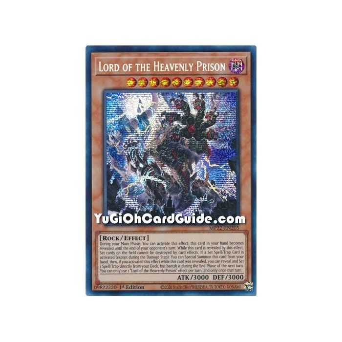 Lord of the Heavenly Prison (Prismatic Secret Rare) – 2022 Tin of the Pharaohs Gods Mega Pack | Carta YUGIOH en México