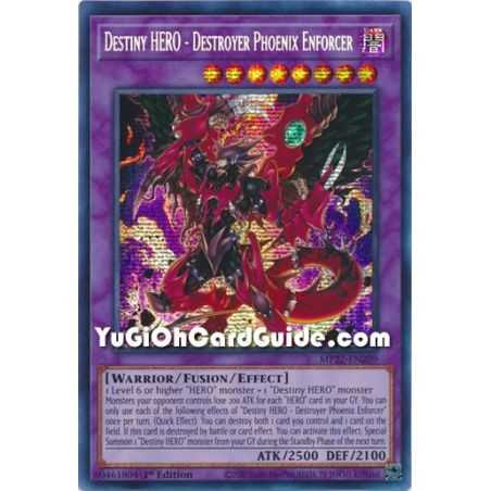 Destiny HERO - Destroyer Phoenix Enforcer (Prismatic Secret Rare) – 2022 Tin of the Pharaohs Gods Mega Pack | Carta YUGIOH en Mé