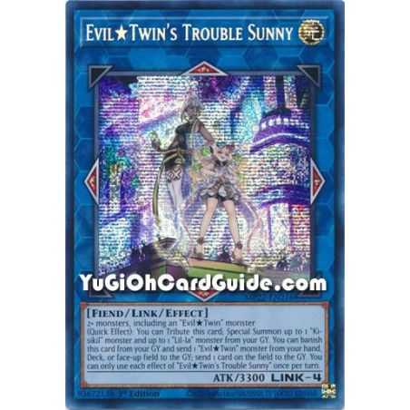 Evil Twin's Trouble Sunny (Prismatic Secret Rare) – 2022 Tin of the Pharaohs Gods Mega Pack | Carta YUGIOH en México