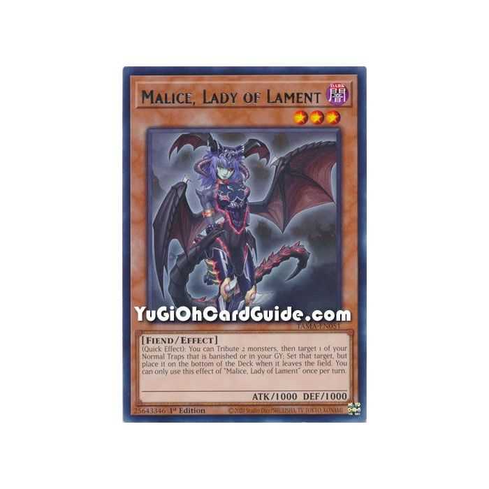 Malice, Lady of Lament (Rare) – Tactical Masters | Carta YUGIOH en México