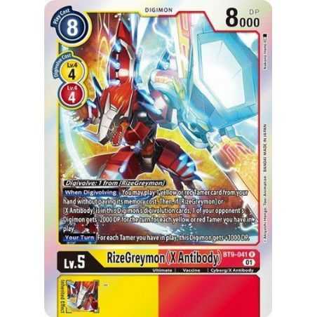 RizeGreymon (X Antibody) (Rare) – BT09 X Record | Carta DIGIMON en México