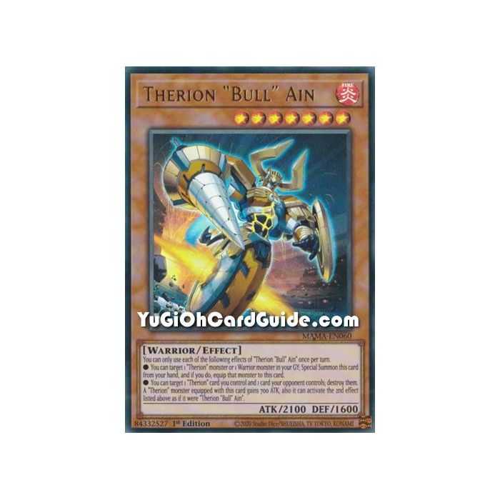 Therion "Bull" Ain (Ultra Rare) – Magnificent Mavens | Carta YUGIOH en México