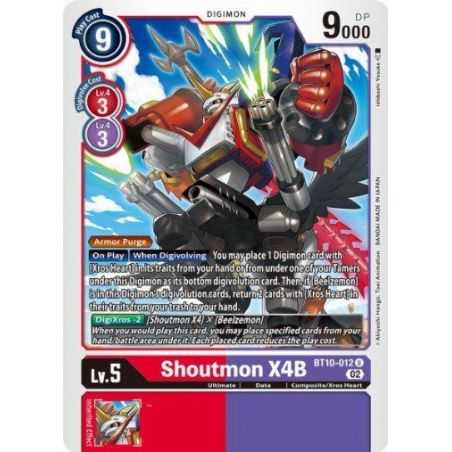 Shoutmon X4B (Uncommon) – BT10 Xros Encounter | Carta DIGIMON en México