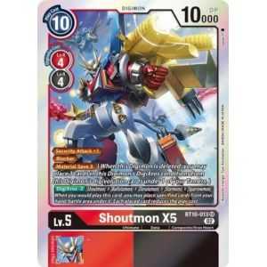 Shoutmon X5 (Super Rare) – BT10 Xros Encounter | Carta DIGIMON en México