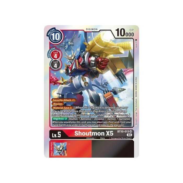 Shoutmon X5 (Super Rare) – BT10 Xros Encounter | Carta DIGIMON en México
