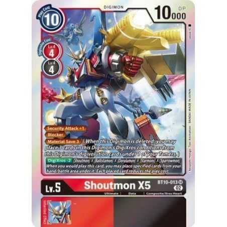 Shoutmon X5 (Super Rare) – BT10 Xros Encounter | Carta DIGIMON en México