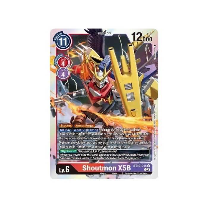 Shoutmon X5B (Rare) – BT10 Xros Encounter | Carta DIGIMON en México