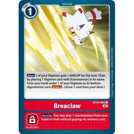 Breaclaw (Uncommon) – BT10 Xros Encounter | Carta DIGIMON en México