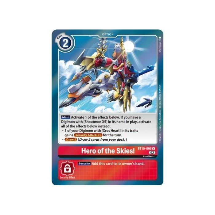 Hero of the Skies! (Rare) – BT10 Xros Encounter | Carta DIGIMON en México