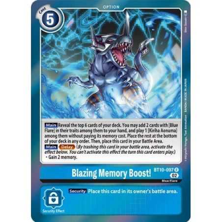 Blazing Memory Boost! (Rare) – BT10 Xros Encounter | Carta DIGIMON en México