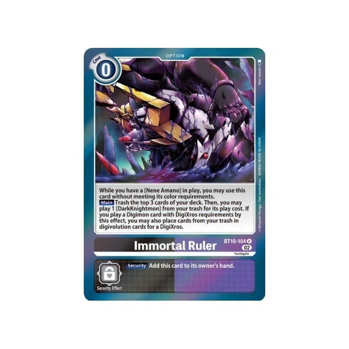 Immortal Ruler (Rare) – BT10 Xros Encounter | Carta DIGIMON en México