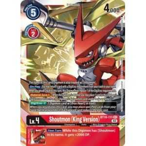 Shoutmon (King Version) (Secret Rare) – BT10 Xros Encounter | Carta DIGIMON en México