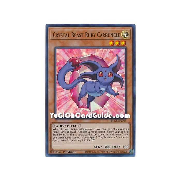 Crystal Beast Ruby Carbuncle (Ultra Rare) – Battles of Legend Crystal Revenge | Carta YUGIOH en México