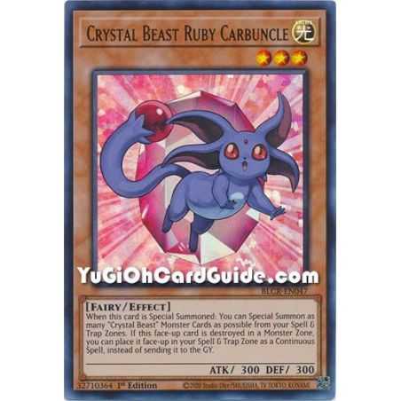 Crystal Beast Ruby Carbuncle (Ultra Rare) – Battles of Legend Crystal Revenge | Carta YUGIOH en México