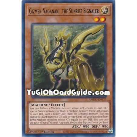 Gizmek Naganaki, the Sunrise Signaler (Rare) – Amazing Defenders | Carta YUGIOH en México