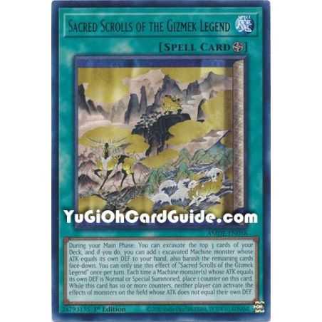 Sacred Scrolls of the Gizmek Legend (Rare) – Amazing Defenders | Carta YUGIOH en México