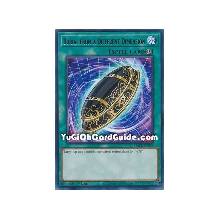 Burial from a Different Dimension (Rare) – Maze of Memories | Carta YUGIOH en México
