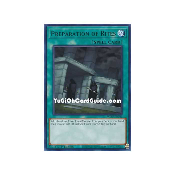 Preparation of Rites (Rare) – Wild Survivors | Carta YUGIOH en México
